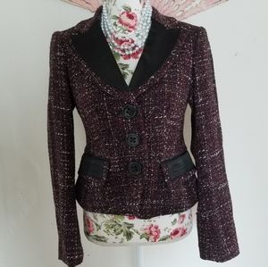Nanette Lepore Purple Tweed Blazer